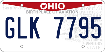 OH license plate GLK7795