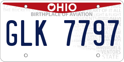 OH license plate GLK7797