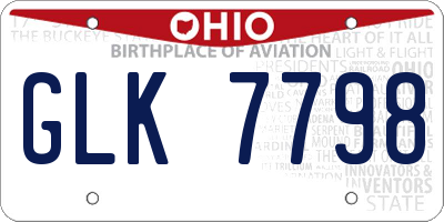 OH license plate GLK7798