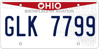 OH license plate GLK7799