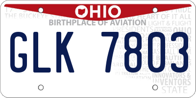 OH license plate GLK7803