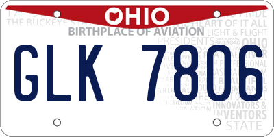 OH license plate GLK7806
