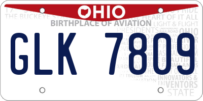 OH license plate GLK7809