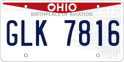 OH license plate GLK7816