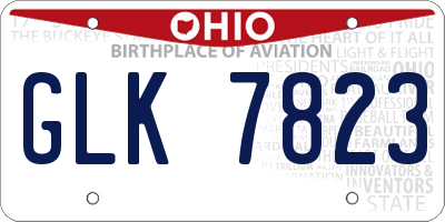 OH license plate GLK7823