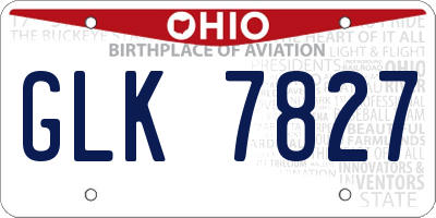 OH license plate GLK7827