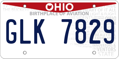 OH license plate GLK7829