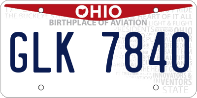 OH license plate GLK7840