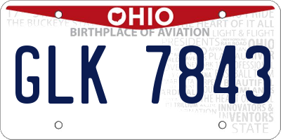 OH license plate GLK7843