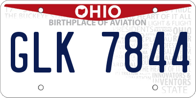 OH license plate GLK7844