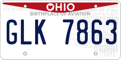 OH license plate GLK7863