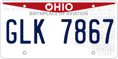 OH license plate GLK7867