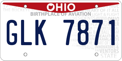 OH license plate GLK7871