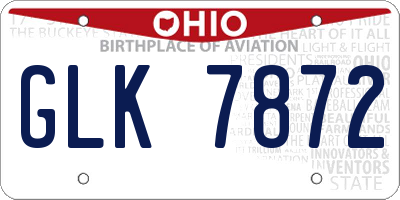 OH license plate GLK7872