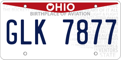 OH license plate GLK7877
