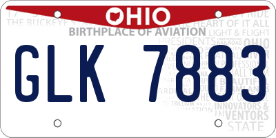 OH license plate GLK7883