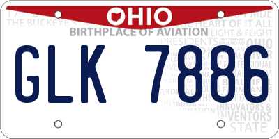 OH license plate GLK7886