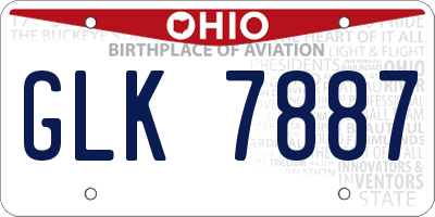 OH license plate GLK7887