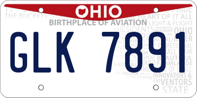 OH license plate GLK7891