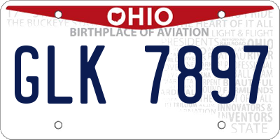 OH license plate GLK7897