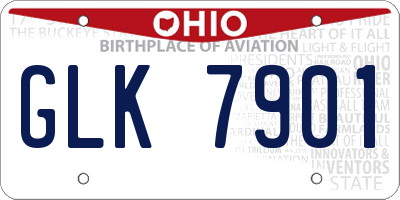 OH license plate GLK7901
