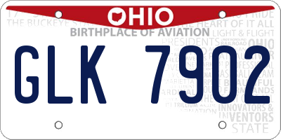 OH license plate GLK7902