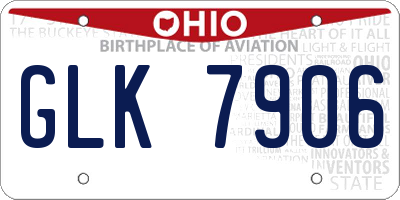 OH license plate GLK7906