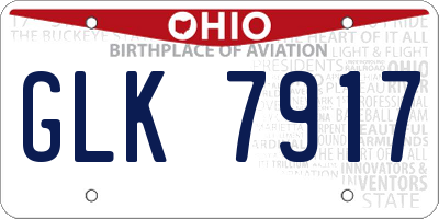 OH license plate GLK7917