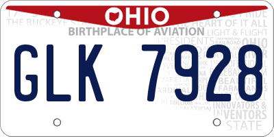 OH license plate GLK7928