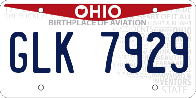 OH license plate GLK7929