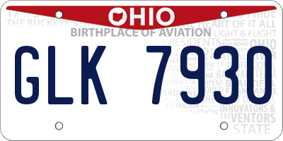 OH license plate GLK7930