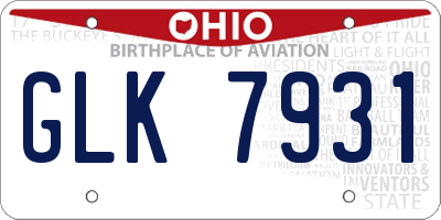 OH license plate GLK7931