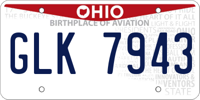 OH license plate GLK7943