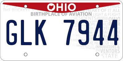 OH license plate GLK7944