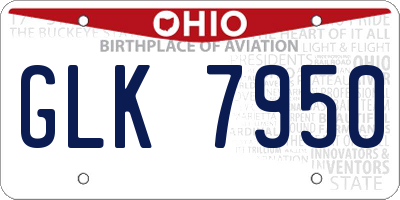 OH license plate GLK7950