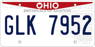 OH license plate GLK7952