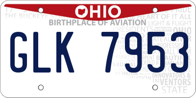 OH license plate GLK7953