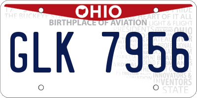 OH license plate GLK7956