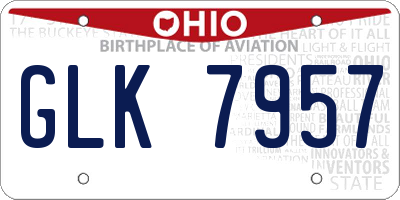 OH license plate GLK7957