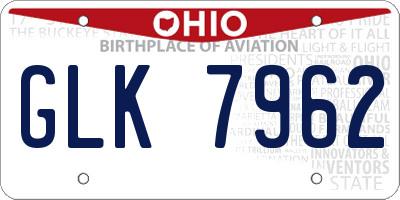 OH license plate GLK7962