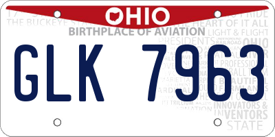 OH license plate GLK7963