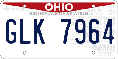 OH license plate GLK7964