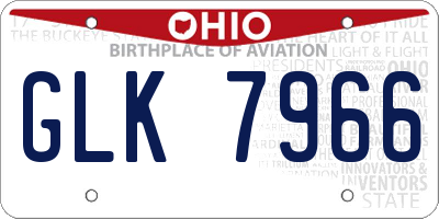 OH license plate GLK7966