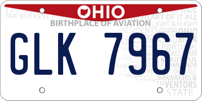 OH license plate GLK7967