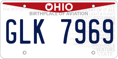 OH license plate GLK7969