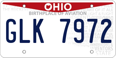 OH license plate GLK7972
