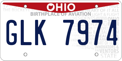 OH license plate GLK7974