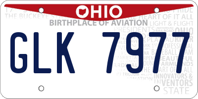 OH license plate GLK7977