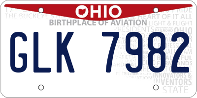 OH license plate GLK7982