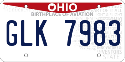 OH license plate GLK7983
